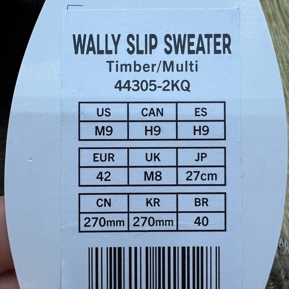 Hey Dude Wally Slip Sweater Timber Multi Mens 9 Geometric Knit Shoes Comfort NEW